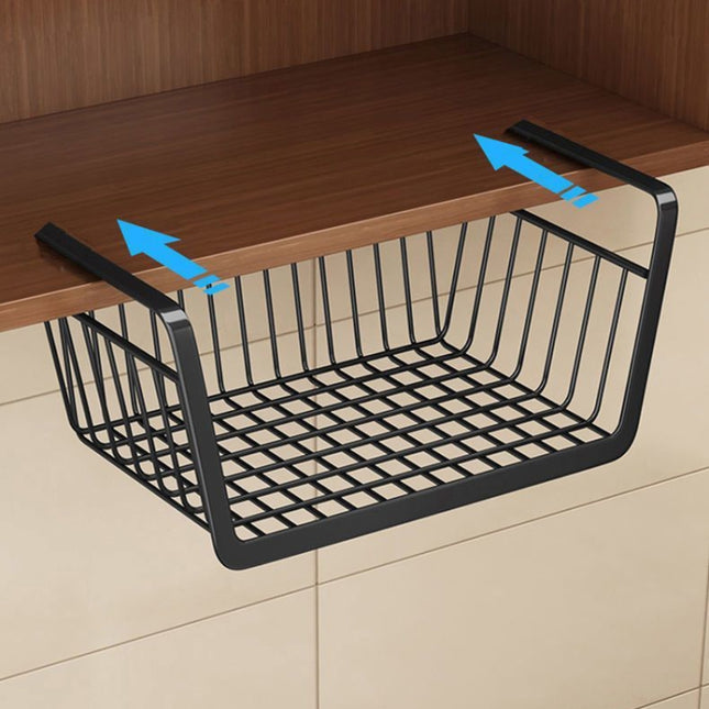 Closet Organizer Metal Shelf Kitchen Cabinet Under Hanging Shelf, 40x25x14cm - DealBuddy