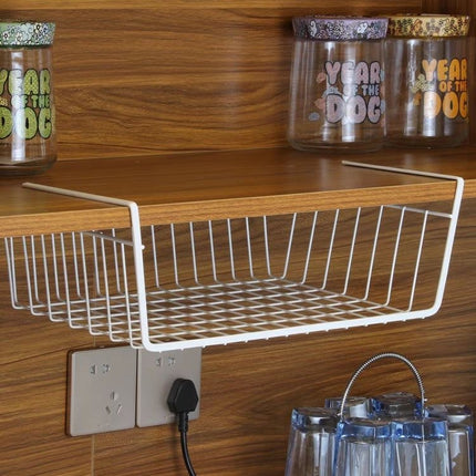 Closet Organizer Metal Shelf Kitchen Cabinet Under Hanging Shelf