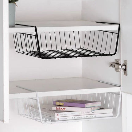 Closet Organizer Metal Shelf Kitchen Cabinet Under Hanging Shelf, 40x25x14cm - DealBuddy