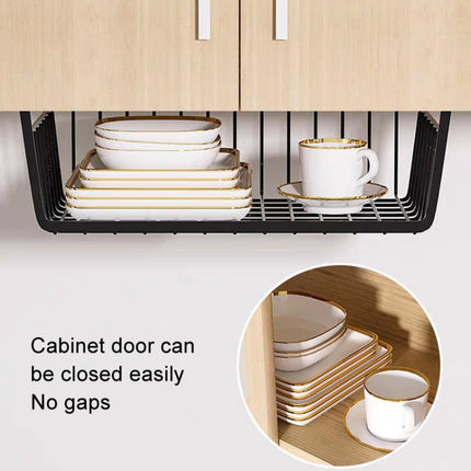 Closet Organizer Metal Shelf Kitchen Cabinet Under Hanging Shelf, 40x25x14cm - DealBuddy