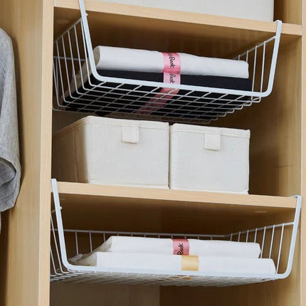 Closet Organizer Metal Shelf Kitchen Cabinet Under Hanging Shelf, 40x25x14cm - DealBuddy