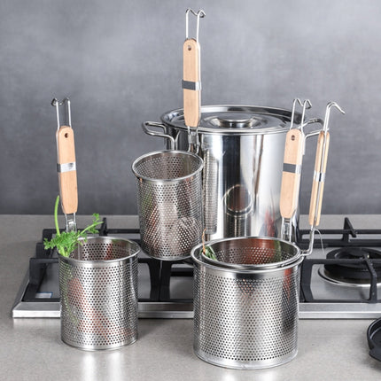 Household Stainless Steel Wooden Handle Spoon Kitchen Filtering Powder Oil Leakage Frying Basket, 12cm Round Handle, 14cm Round Handle, 16cm Round Handle, 18cm Round Handle, 20cm Round Handle, 12cm Flat Handle, 14cm Flat Handle, 16cm Flat Handle       ... - DealBuddy