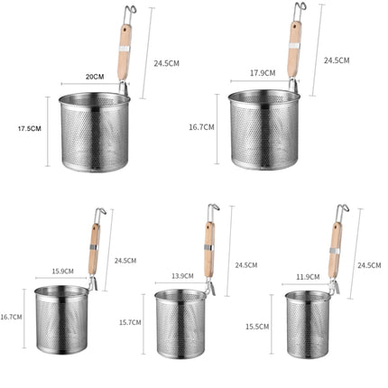 Household Stainless Steel Wooden Handle Spoon Kitchen Filtering Powder Oil Leakage Frying Basket, 12cm Round Handle, 14cm Round Handle, 16cm Round Handle, 18cm Round Handle, 20cm Round Handle, 12cm Flat Handle, 14cm Flat Handle, 16cm Flat Handle       ... - DealBuddy