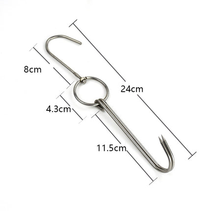 Stainless Steel Double Ring Duck Cooker Hanger Outdoor Barbecue Hanging Hook Stand