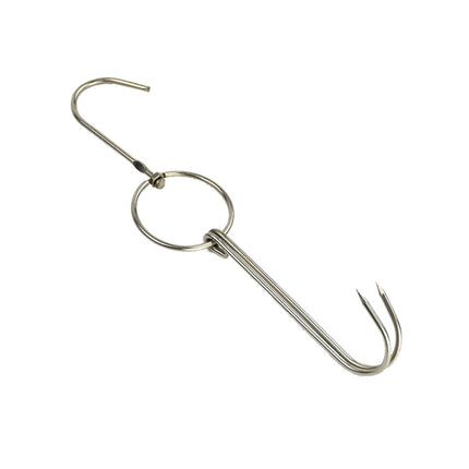 Stainless Steel Double Ring Duck Cooker Hanger Outdoor Barbecue Hanging Hook Stand