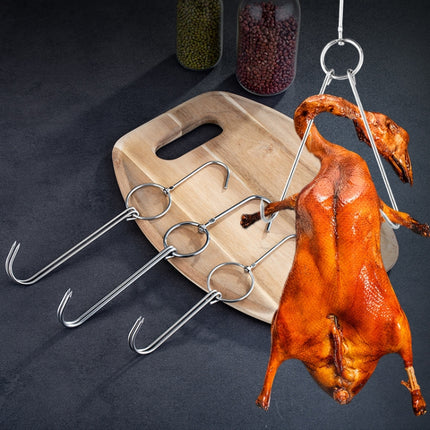 Stainless Steel Double Ring Duck Cooker Hanger Outdoor Barbecue Hanging Hook Stand