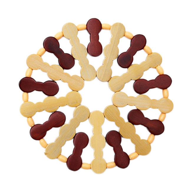 Bamboo Dining Table Insulation Pad Heatproof Coasters Anti-Scald Pot Mat, 16.5cm Round, 14x15cm Square - DealBuddy