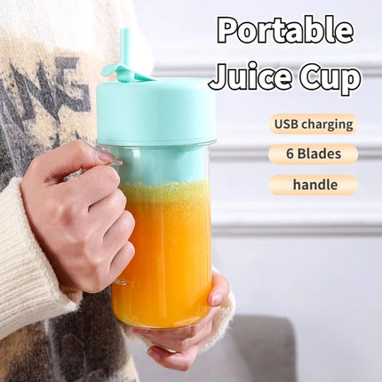 420ml 6 Blades Straw Juice Cup USB Charging Portable Fruit Juicer Smoothie Maker - DealBuddy