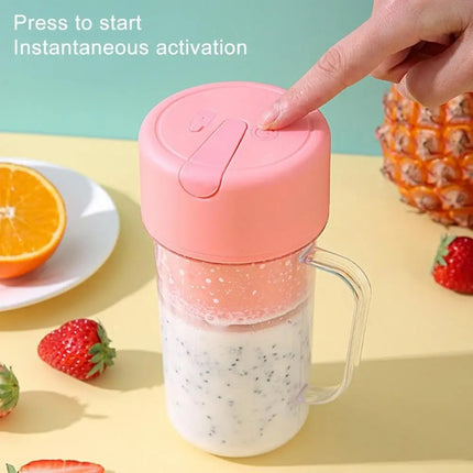 420ml 6 Blades Straw Juice Cup USB Charging Portable Fruit Juicer Smoothie Maker - DealBuddy