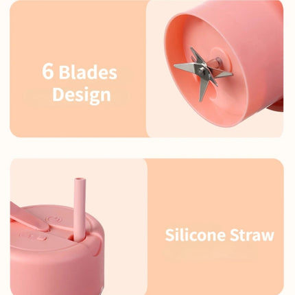 420ml 6 Blades Straw Juice Cup USB Charging Portable Fruit Juicer Smoothie Maker - DealBuddy