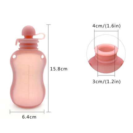 150ml Reusable Silicone Baby Food Pouches Refillable Squeeze Storage Containers