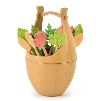 Mini Wheat Fiber Material Tableware Set Snack Dessert Forks