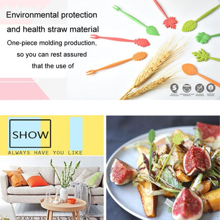 Mini Wheat Fiber Material Tableware Set Snack Dessert Forks, 16pcs Fruit Forks + 1pc Barrel - DealBuddy