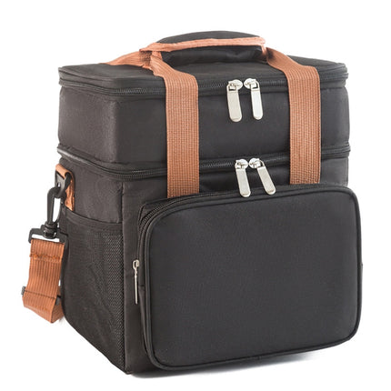 Double Layer Insulated Lunch Bag Large Capacity Food Cooler Bag with Shoulder Strap - DealBuddy