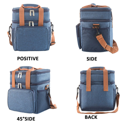 Double Layer Insulated Lunch Bag Large Capacity Food Cooler Bag with Shoulder Strap - DealBuddy
