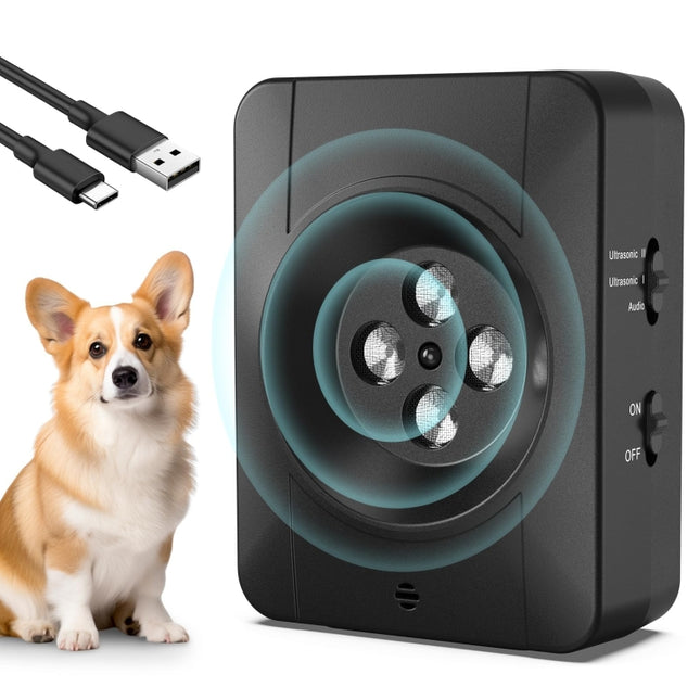Anti Barking Device for Dogs With 4 Enhanced Ultrasonic Transmitter 3 Adjustable Levels, 4 Head - DealBuddy