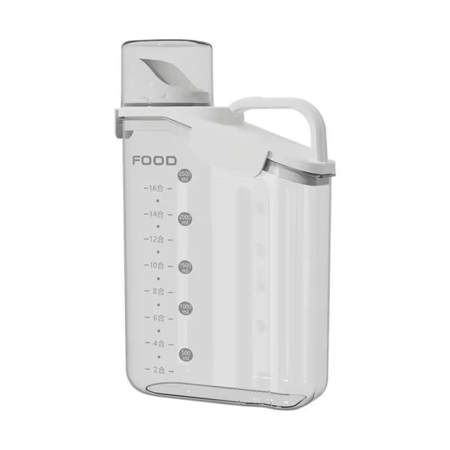 Plastic Sealed Grains Container Dry Food Storage Bin with Measuring Cup Pouring Spout