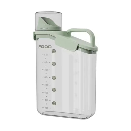 Plastic Sealed Grains Container Dry Food Storage Bin with Measuring Cup Pouring Spout