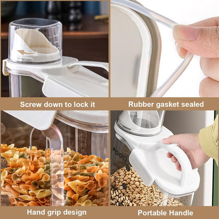 Plastic Sealed Grains Container Dry Food Storage Bin with Measuring Cup Pouring Spout