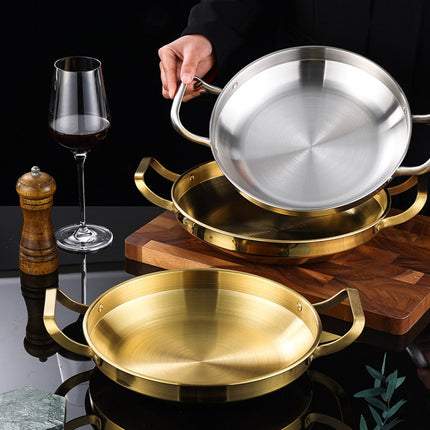 Thickened Stainless Steel Double Ears Pan Seafood Rice Pan Fried Chicken Tray