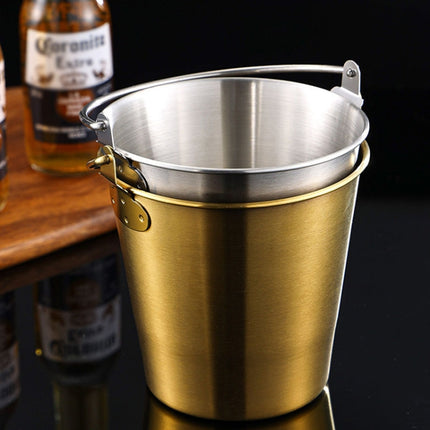 304 Stainless Steel Handheld Ice Bucket Bar Beer Chill Bucket Chips Milk Tea Snacks Barrel - DealBuddy