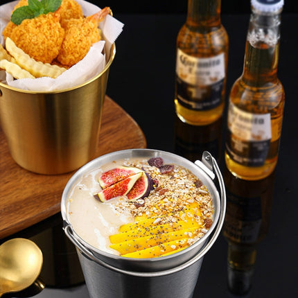 304 Stainless Steel Handheld Ice Bucket Bar Beer Chill Bucket Chips Milk Tea Snacks Barrel - DealBuddy