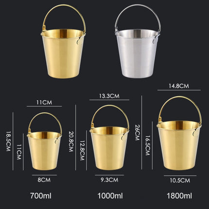 304 Stainless Steel Handheld Ice Bucket Bar Beer Chill Bucket Chips Milk Tea Snacks Barrel - DealBuddy