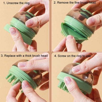 Pet Cleaning Supply Capsule Refillable Shower Gel Type Cats Dogs Bathing Massage Brush - DealBuddy