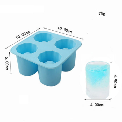 Four Hole Ice Cup Silicone Mold Compartment Cylindrical Coke Whiskey Ice Cube Maker Mold - DealBuddy