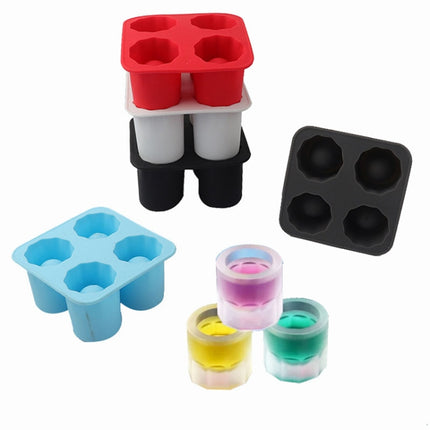 Four Hole Ice Cup Silicone Mold Compartment Cylindrical Coke Whiskey Ice Cube Maker Mold - DealBuddy