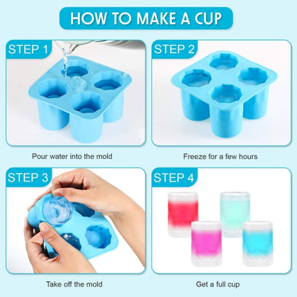 Four Hole Ice Cup Silicone Mold Compartment Cylindrical Coke Whiskey Ice Cube Maker Mold - DealBuddy