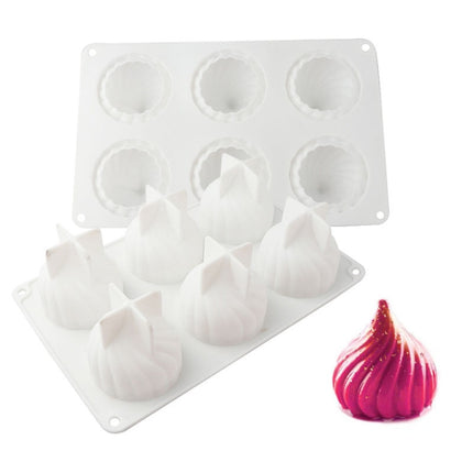 Swirl Mousse Cake Mold Chocolate Baking French Dessert Onion Shape Silicone Mold, GT-105 Single, GT-106 6 Cavity, GT-9 15 Cavity - DealBuddy