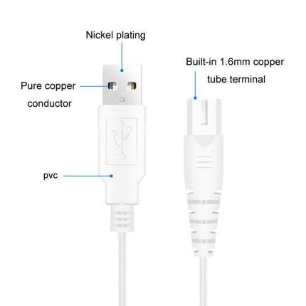 1.25m For Shaver / Water Refill Device USB TTo 8-Figure Tail Charging Cable Power Cord - DealBuddy