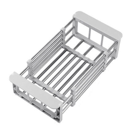 Kitchen Drainage Rack Stainless Steel Retractable Sink Shelf Flatware Storage Organizer - DealBuddy