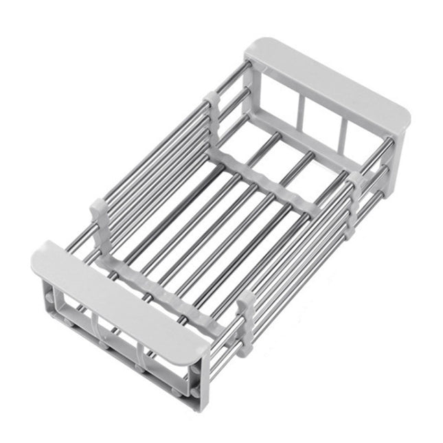 Kitchen Drainage Rack Stainless Steel Retractable Sink Shelf Flatware Storage Organizer - DealBuddy