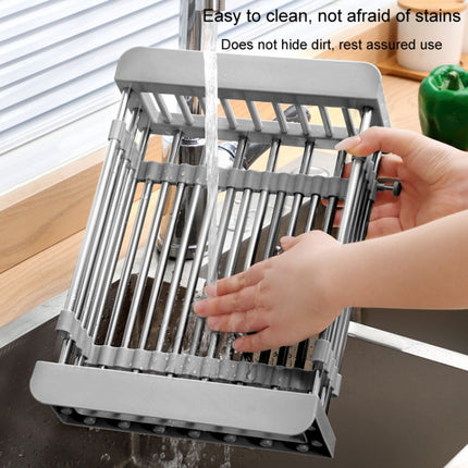 Kitchen Drainage Rack Stainless Steel Retractable Sink Shelf Flatware Storage Organizer - DealBuddy