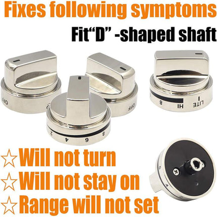 Oven Stove Knob Assembly For AEZ73453509/AEZ72909008, 1pcs 6.3mm D Shape - DealBuddy