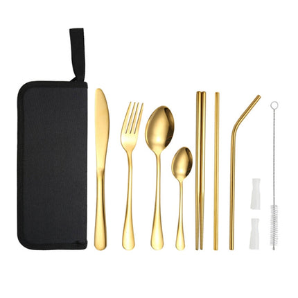 Portable Stainless Steel Cutlery Set Outdoor Picnic Knife And Fork Tool With Storage Bag, A Model Silver, A Model Gold, A Model Black, B Model Silver, B Model Gold, B Model Black, C Model Silver, C Model Black - DealBuddy