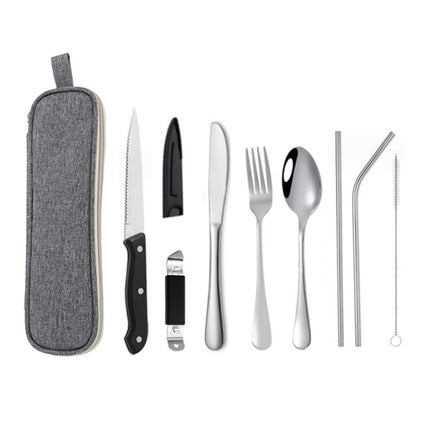 Portable Stainless Steel Cutlery Set Outdoor Picnic Knife And Fork Tool With Storage Bag, A Model Silver, A Model Gold, A Model Black, B Model Silver, B Model Gold, B Model Black, C Model Silver, C Model Black - DealBuddy