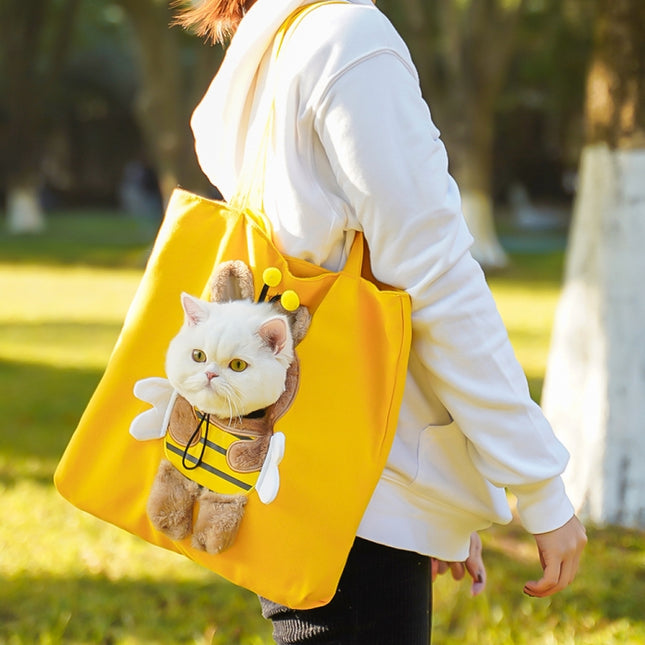 Pet Out Bag Crossbody Tote Cat Bag Small Dog Expandable Shoulder Bag, M, L - DealBuddy
