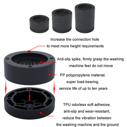 Washing Machine Base Non-Slip Heightening Fixed Shock-Absorbing Foot Pads, Black 3.5cm, Black 6cm, Black 8.5cm - DealBuddy