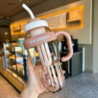 1200ml Large Capacity Lucky Belly Cup Handheld Portable Straw Cup with Tea Drain - DealBuddy