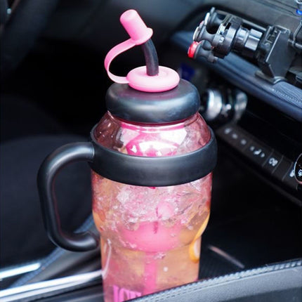1200ml Large Capacity Lucky Belly Cup Handheld Portable Straw Cup with Tea Drain - DealBuddy