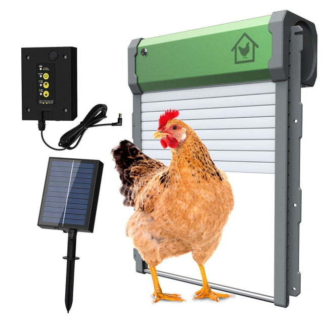 Solar Powered Automatic Chicken Coop Door 4 Modes Automatic Chicken Door with Remote Control, Solar - DealBuddy