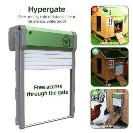 Solar Powered Automatic Chicken Coop Door 4 Modes Automatic Chicken Door with Remote Control, Solar - DealBuddy