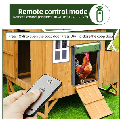 Solar Powered Automatic Chicken Coop Door 4 Modes Automatic Chicken Door with Remote Control, Solar - DealBuddy