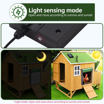 Solar Powered Automatic Chicken Coop Door 4 Modes Automatic Chicken Door with Remote Control, Solar - DealBuddy