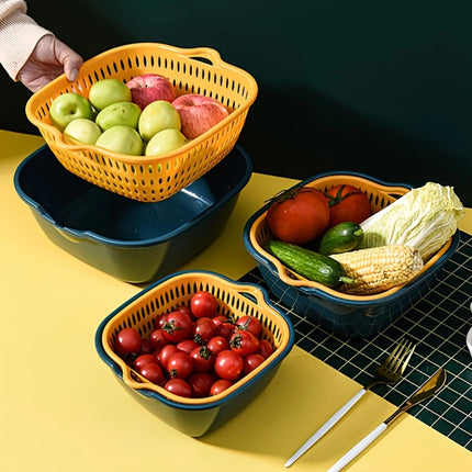 8 In 1 Drain Basket Double-Layer Vegetable Washing Basket Fruit Basin - DealBuddy
