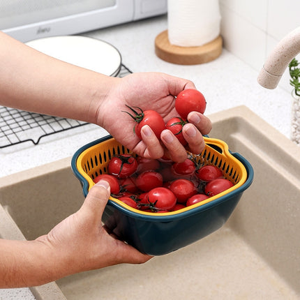8 In 1 Drain Basket Double-Layer Vegetable Washing Basket Fruit Basin - DealBuddy
