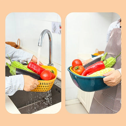 8 In 1 Drain Basket Double-Layer Vegetable Washing Basket Fruit Basin - DealBuddy